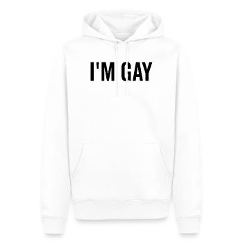 Ich bin schwul - Männer Premium Bio Hoodie - Weiß - Vorne - Nico (187cm)