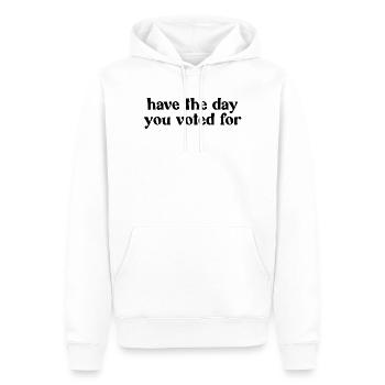 Revivez le jour pour lequel vous avez voté - Sweat à capuche Premium bio Homme - blanc - Devant - Nico (187cm)