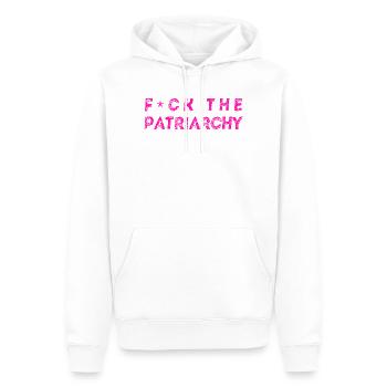 Fuck The Patriarchy - design féministe queer - Sweat à capuche Premium bio Homme - blanc - Devant - Nico (187cm)