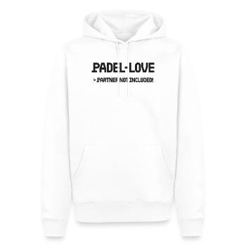 Padel-Love > Partner non inclus, noir - Sweat à capuche Premium bio Homme - blanc - Devant - Nico (187cm)