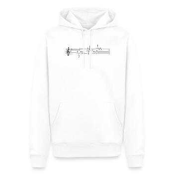 Musique Partitions Notes Battements de cœur Musiciens - Sweat à capuche Premium bio Homme - blanc - Devant - Nico (187cm)