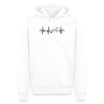 Cricket ECG Heartline - Sweat à capuche Premium bio Homme - blanc - Devant - Nico (187cm)