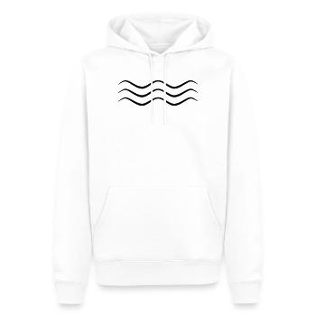 Triple onde symbolique - Sweat à capuche Premium bio Homme - blanc - Devant - Nico (187cm)