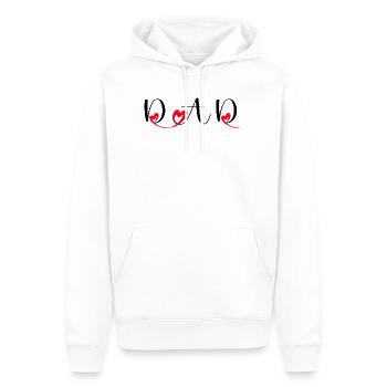  Fête des Pères Papa Amour avec Cœurs Tendres Dad - Sweat à capuche Premium bio Homme - blanc - Devant - Nico (187cm)