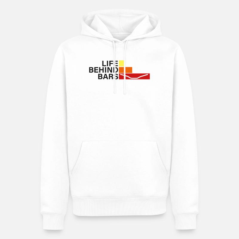 LEBEN HINTER GITTERN Leben hinter Hanteln - Männer Premium Bio Hoodie - Weiß