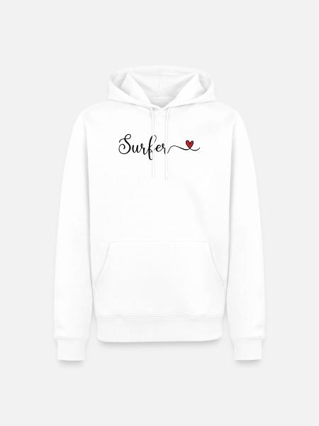 Surfer Heart - Männer Premium Bio Hoodie - Weiß