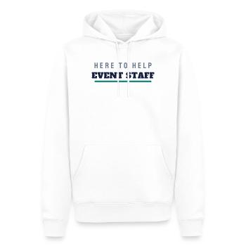 Event Staff College Schriftzug - Team Crew - Männer Premium Bio Hoodie - Weiß - Vorne - Nico (187cm)