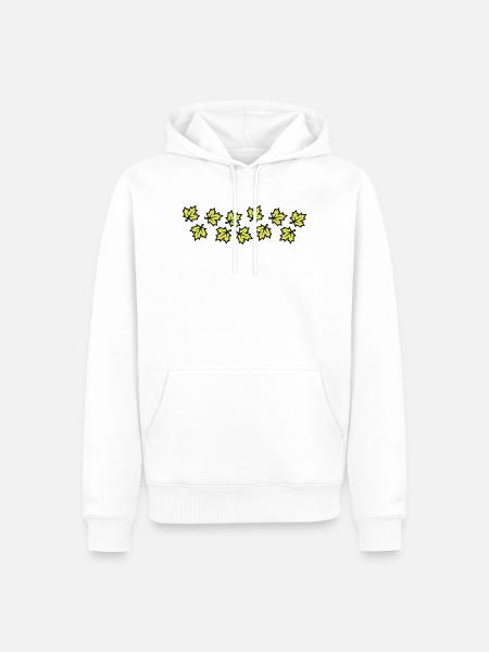 Ahornblatt Blätter Laub - Männer Premium Bio Hoodie - Weiß