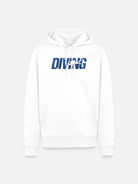 Diving Silhouette Taucher - Männer Premium Bio Hoodie - Weiß
