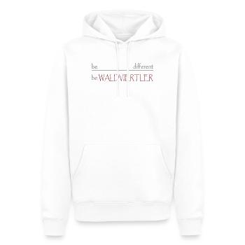 Be different - be WALDVIERTLER - Männer Premium Bio Hoodie - Weiß - Vorne - Nico (187cm)