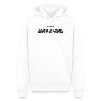 Kaffee ist mein Betriebssystem - Männer Premium Bio Hoodie - Weiß - Vorne - Nico (187cm)