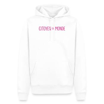 Citoyen du Monde – Globaler Bürger - Männer Premium Bio Hoodie - Weiß - Vorne - Nico (187cm)
