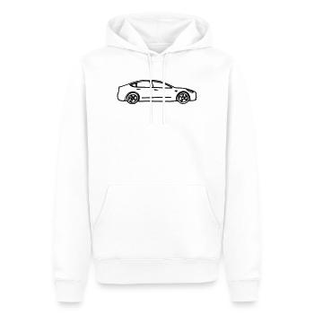 Model 3 gezeichnet - Männer Premium Bio Hoodie - Weiß - Vorne - Nico (187cm)
