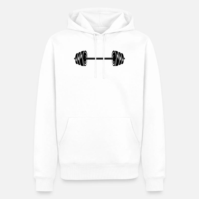 Gewichte Hanteln Scheiben Hantel - Männer Premium Bio Hoodie - Weiß