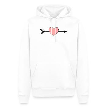rosa Herz Pfeil Herzen Geschenk Valentinstag - Männer Premium Bio Hoodie - Weiß - Vorne - Nico (187cm)