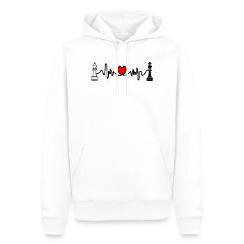 Schach Cardio König schwarz und Dame weiß - Männer Premium Bio Hoodie - Weiß - Vorne - Nico (187cm)