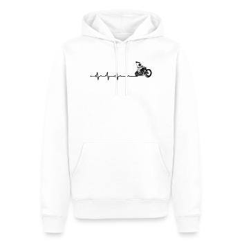 Motard Heartbeat - Sweat à capuche Premium bio Homme - blanc - Devant - Nico (187cm)