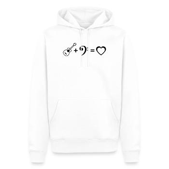 Bass Guitar Love Bas Clef Equation Bassist - Men’s Premium Organic Hoodie - white - Front - Nico (187cm)