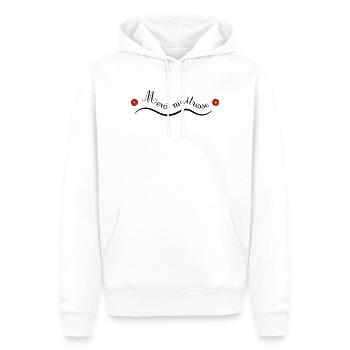 MERCI. MAÎTRESSE. MAÎTRE. MERCI MAÎTRESSE - Sweat à capuche Premium bio Homme - blanc - Devant - Nico (187cm)