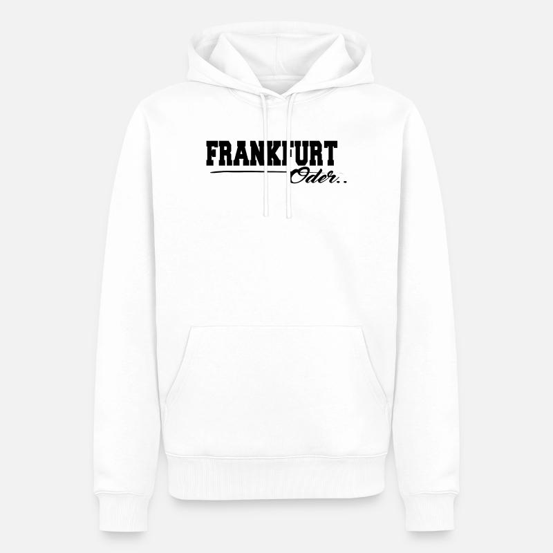Frankfurt Oder Schriftzug - Männer Premium Bio Hoodie - Weiß