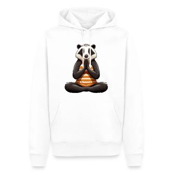Yoga du blaireau - Sweat à capuche Premium bio Homme - blanc - Devant - Nico (187cm)