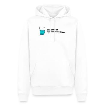 Glass fully empty - Men’s Premium Organic Hoodie - white - Front - Nico (187cm)