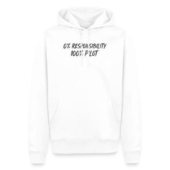 0 % Responsabilité 100 % Pilote - Sweat à capuche Premium bio Homme - blanc - Devant - Nico (187cm)