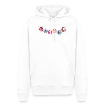 Easter letters on colorful eggs - Men’s Premium Organic Hoodie - white - Front - Nico (187cm)
