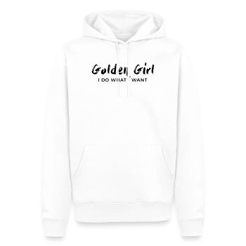Golden Girl – I do what I want - Männer Premium Bio Hoodie - Weiß - Vorne - Nico (187cm)