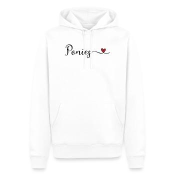 Poneys - Sweat à capuche Premium bio Homme - blanc - Devant - Nico (187cm)
