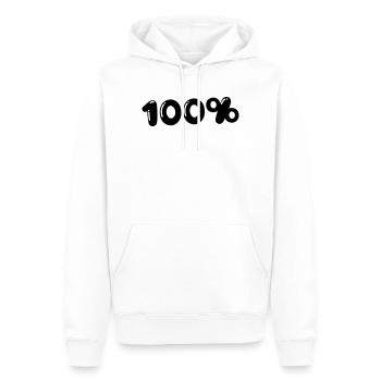 100% - Sweat à capuche Premium bio Homme - blanc - Devant - Nico (187cm)
