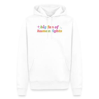 Großer Fan von Menschenrechten - Männer Premium Bio Hoodie - Weiß - Vorne - Nico (187cm)