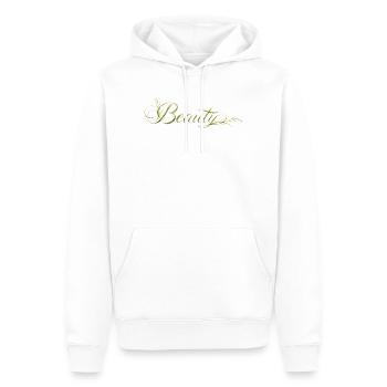 Beauté Lettres, Design de la nature - Sweat à capuche Premium bio Homme - blanc - Devant - Nico (187cm)
