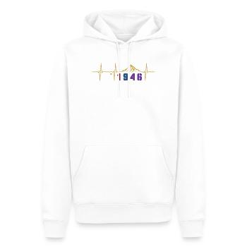 Floral Vintage 80 Ans Octogénaire Cadeau 1946 - Sweat à capuche Premium bio Homme - blanc - Devant - Nico (187cm)
