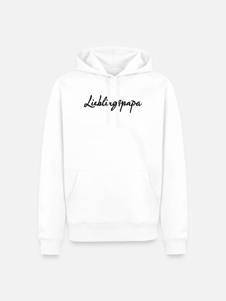 Lieblingspapa Spruch Vater Shirt - Männer Premium Bio Hoodie - Weiß