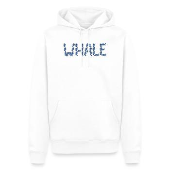 Typographie des baleines - Sweat à capuche Premium bio Homme - blanc - Devant - Nico (187cm)