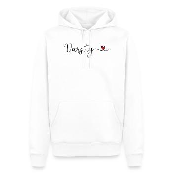 Varsity Heart Design - Männer Premium Bio Hoodie - Weiß - Vorne - Nico (187cm)