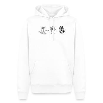 FLÜGELGLOCKE - Männer Premium Bio Hoodie - Weiß - Vorne - Nico (187cm)