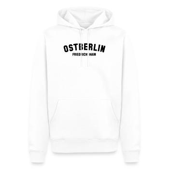 FRIEDRICHSHAIN - Männer Premium Bio Hoodie - Weiß - Vorne - Nico (187cm)