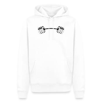 Gewichte – Hantel Fitness Bodybuilding Workout - Männer Premium Bio Hoodie - Weiß - Vorne - Nico (187cm)