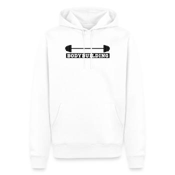 culturiste, musculation,fitness,entraînement,bête - Sweat à capuche Premium bio Homme - blanc - Devant - Nico (187cm)