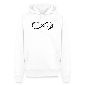 Unendlich Zeichen mit Herz Liebe - Männer Premium Bio Hoodie - Weiß - Vorne - Nico (187cm)