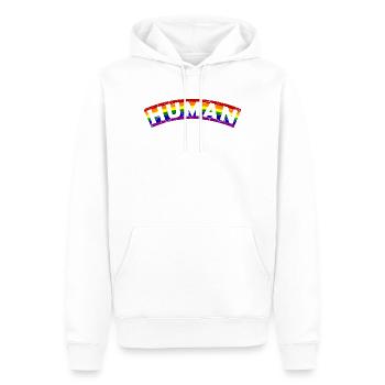 Conception du drapeau de la fierté humaine - Sweat à capuche Premium bio Homme - blanc - Devant - Nico (187cm)