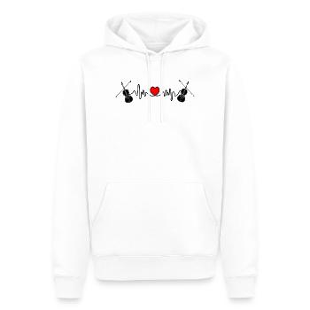Cardio fréquence cardiaque violon - Sweat à capuche Premium bio Homme - blanc - Devant - Nico (187cm)