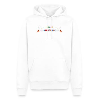 JAHRESTAG. ALLES GUTE ZUM GEBURTSTAG. ALLES GUTE ZUM GEBURTSTAG. - Männer Premium Bio Hoodie - Weiß - Vorne - Nico (187cm)