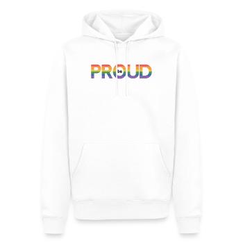 Mois de la fierté LGBT - Soyez fiers - Sweat à capuche Premium bio Homme - blanc - Devant - Nico (187cm)