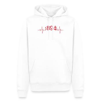 Düsseldorf Fans - Männer Premium Bio Hoodie - Weiß - Vorne - Nico (187cm)