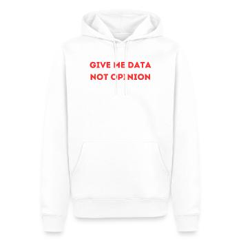 Give Me Data Not Opinion – Nerd Data Science Shirt - Männer Premium Bio Hoodie - Weiß - Vorne - Nico (187cm)