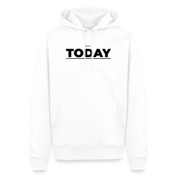 Nicht heute – minimalistische Attitude - Männer Premium Bio Hoodie - Weiß - Vorne - Nico (187cm)