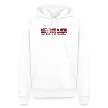 Dänemark, wo meine Geschichte begann - Männer Premium Bio Hoodie - Weiß - Vorne - Nico (187cm)